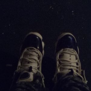 Sneakers off the model.